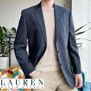 Lauren Ralph Lauren Classic Dark Gray Plaid Wool Sport Jacket 40L